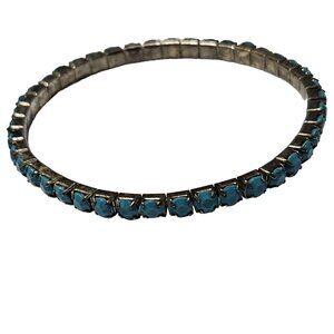 Vintage Boho Blue Nugget Beads Stretch Tennis Bracelet Retro Fashion Jewelry